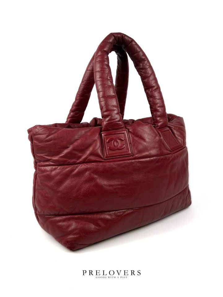 CHANEL COCOON PUFFER BAG Leder Rot Bordeaux Shopper Tasche in Hamburg