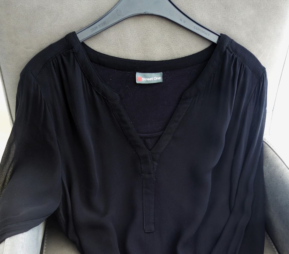 Street One, Bluse, Chiffon, Gr. 38, Schwarz in Bad Bederkesa