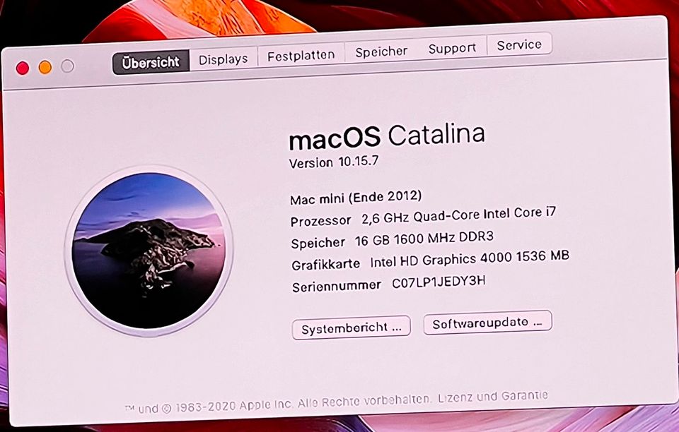 Mac Mini late 2012, 2,6 Quad Core Intel Core I7, 16 GB RAM in Au
