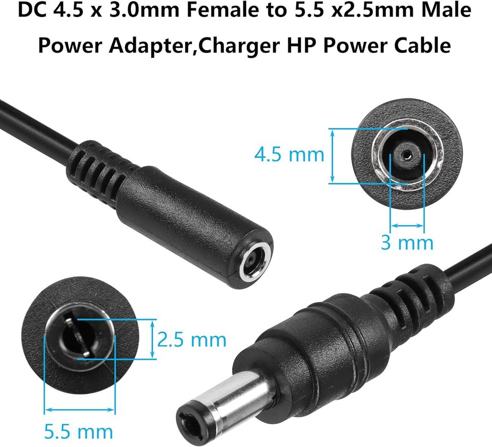 SinLoon DC Power Adapter, 4,5 x 3,0 mm Buchse auf 5,5 x 2,5 mm St in Jüchen