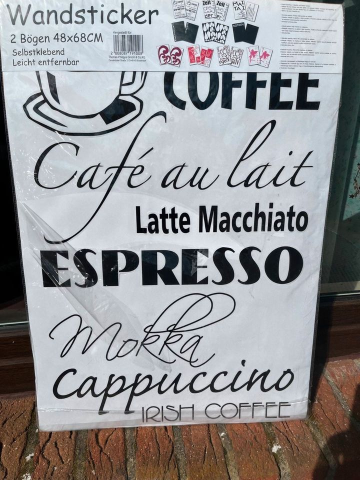 Kaffee Sticker Wanddeko Küche Aufkleber in Georgsmarienhütte