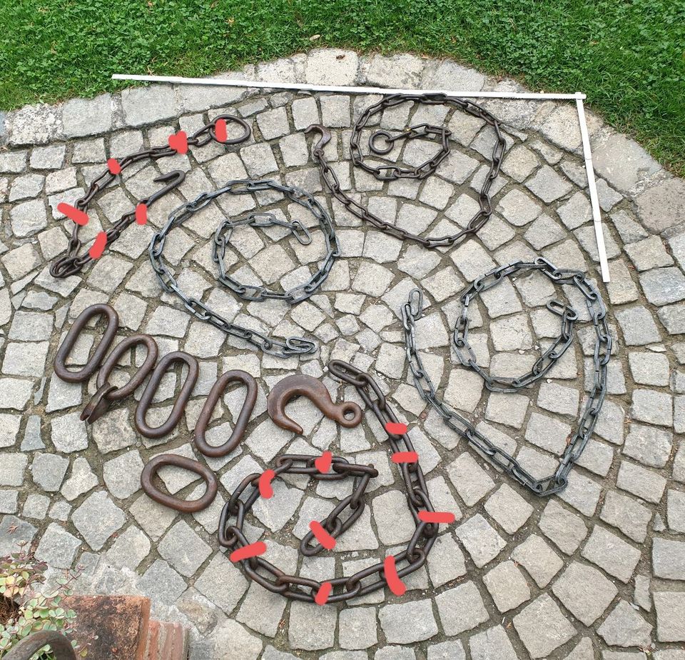 Stahlketten Ketten Eisenkette Kuhkette Stahl Gehänge Haken Garten in Langweid am Lech