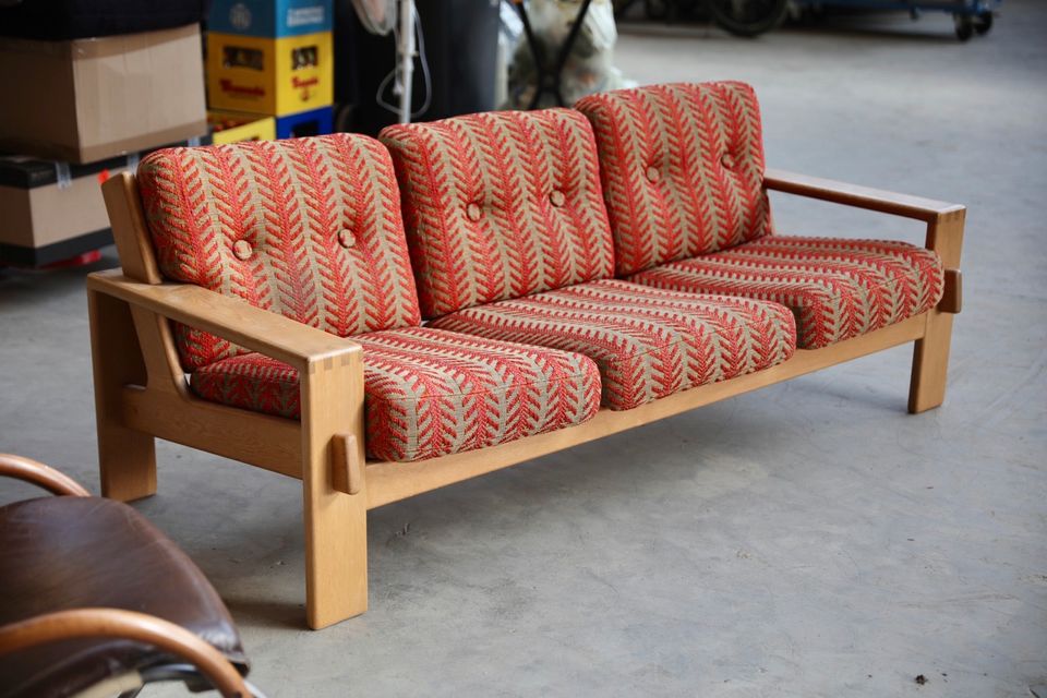 Asko Bonanza Vintage Dreisitzer Sofa Couch MidCentury 60er Design in Rot am See