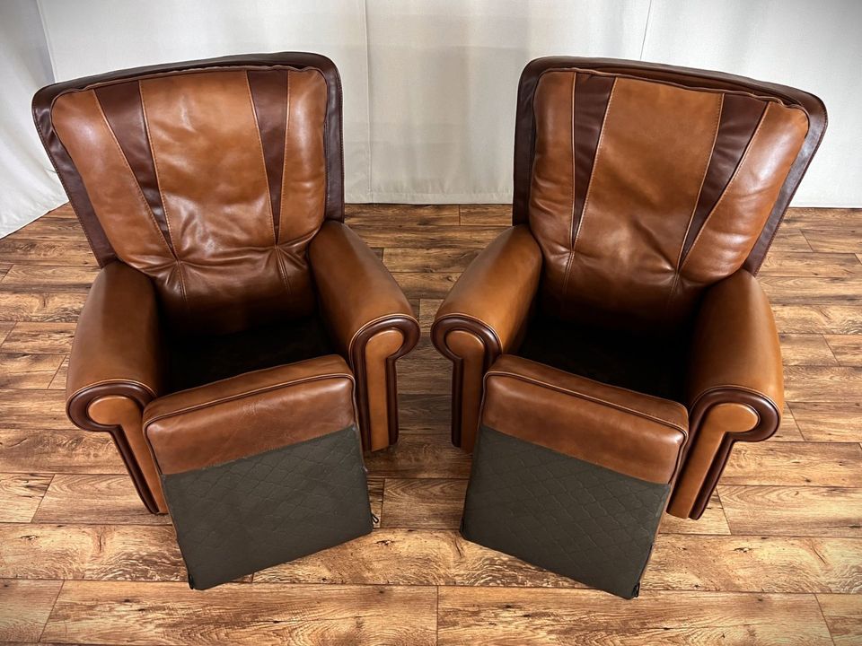 Ledersessel Vintage Paar Sessel Italienische Design Clubsessel in Hüllhorst