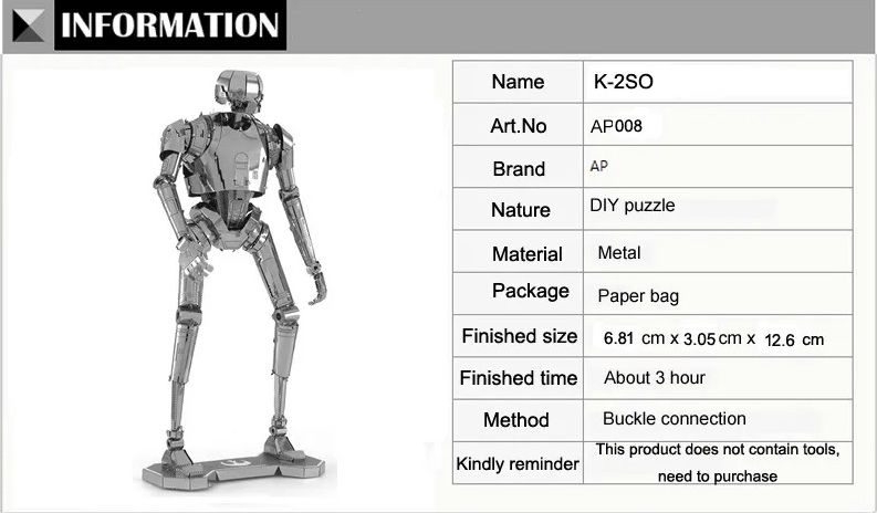 3D Metall Puzzle Roboter Versand kostenlos in Kornwestheim