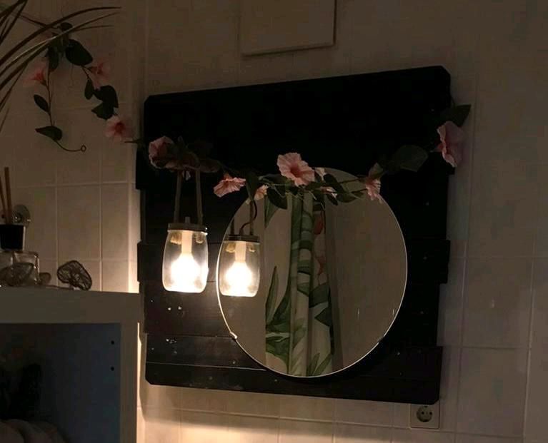 Spiegel Bad Badspiegel Spiegelschrank Licht rund Badezimmer DIY in Dresden