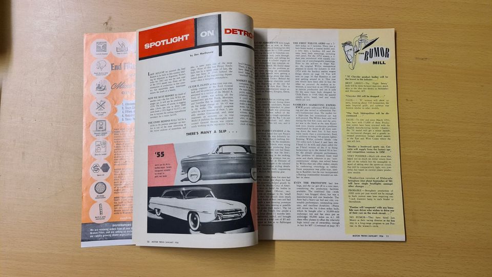 Motor Trend Magazin Januar 1956 / Rambler, Ford, Cadillac Custom in Besigheim