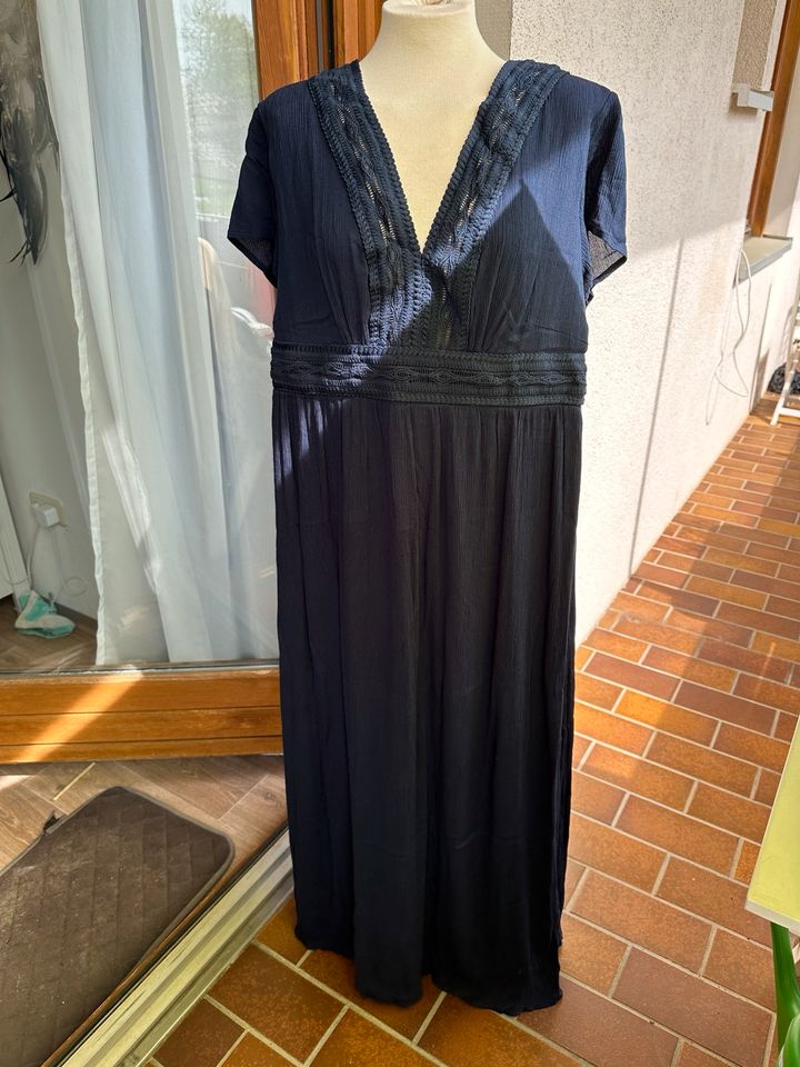 Bonprix Kleid lang blau Größe 48 in Bechhofen