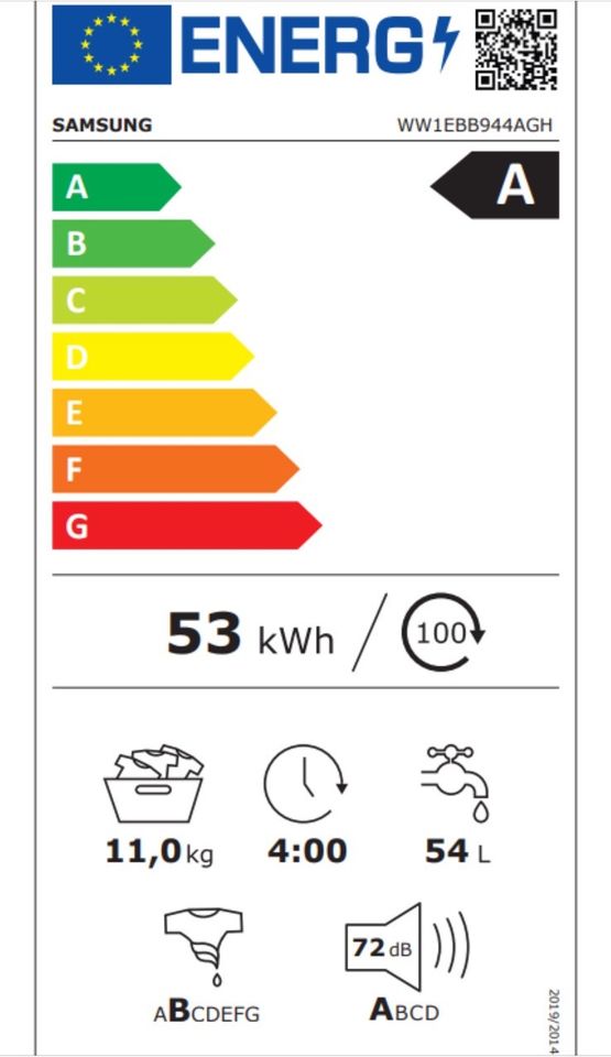 Samsung WW1EBB944AGHS2 Waschmaschine 11kg Automatische Dosierung in Hameln