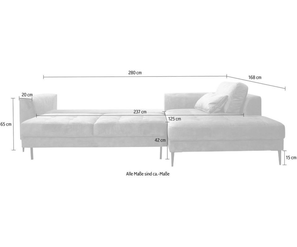 Ecksofa wahlweise mit Bettfunktion und Bettkasten, in Marburg