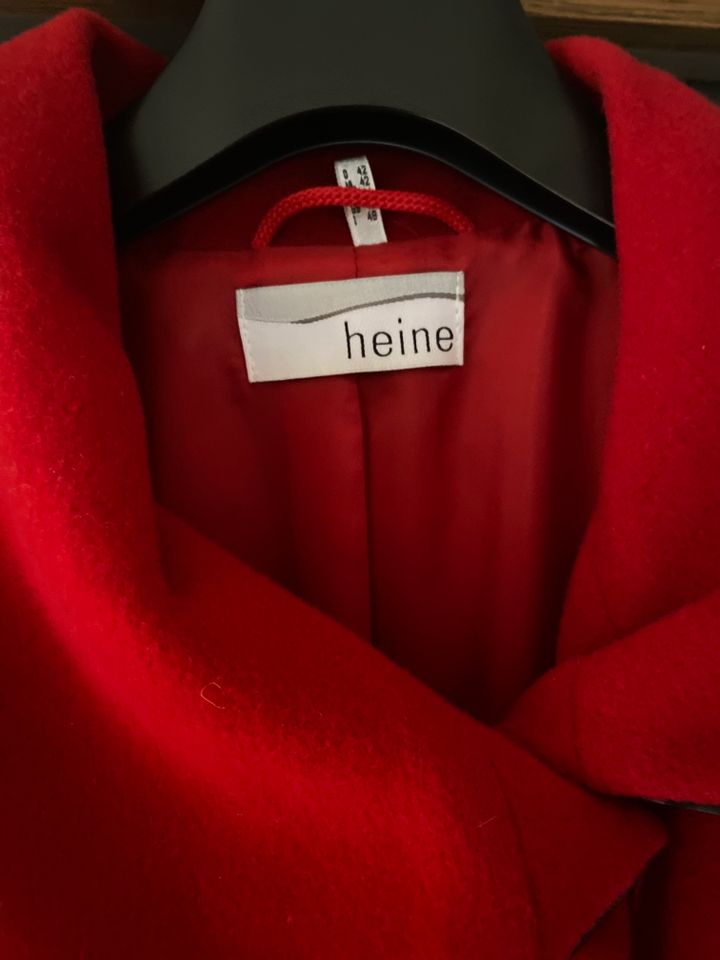 Neu Heine Longjacke Kurzmantel Gr 42 rot sehr chic + ausgefallen in Niedernhausen