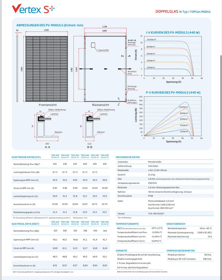 16 KW Anlage SMA HYbrid SMA Speicher 9,8 kWh Trina 450W Glas Glas in Nürnberg (Mittelfr)