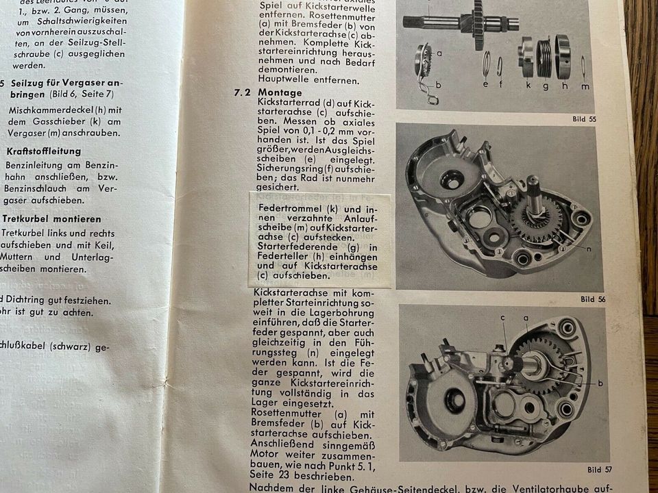 SACHS 50 Reparaturanweisung / Ausgabe März 1955 in Weikersheim