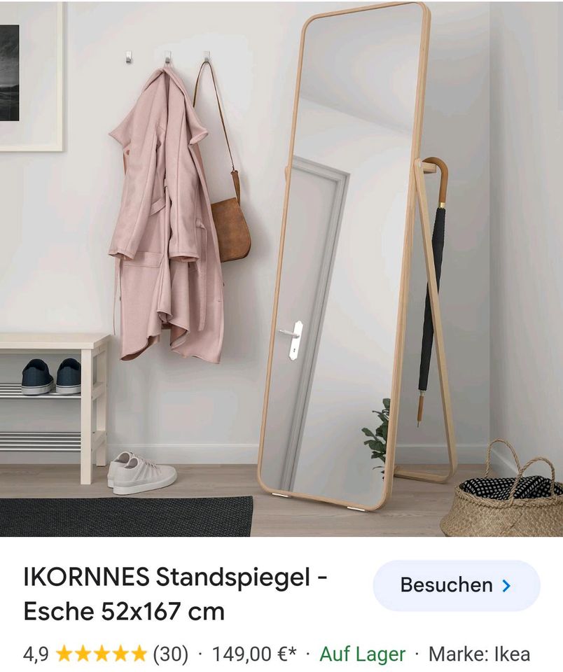 Ikea Standing Mirror /Standspiegel, Esche, 52x167 cm in Berlin