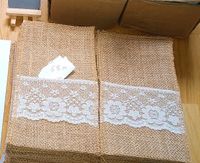 Bestecktasche Jute Spitze vintage Landhochzeit Brandenburg - Seddiner See Vorschau