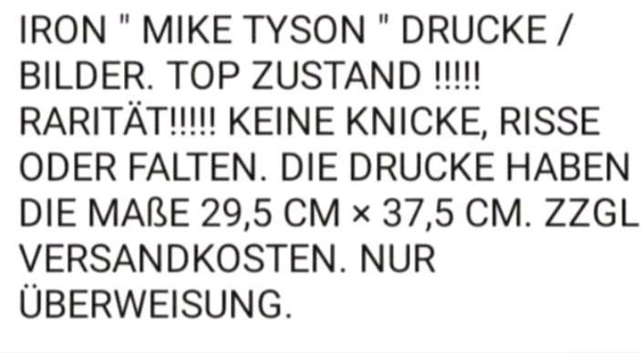 IRON MIKE TYSON BILDER/DRUCKE. RARITÄT!!! in Bergisch Gladbach