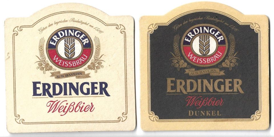 Bierdeckel Erdinger Weißbier und Erdinger Weißbier dunkel in Bayern - Lohr  (Main) | eBay Kleinanzeigen ist jetzt Kleinanzeigen