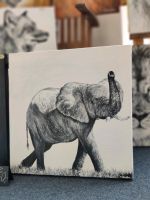 Elefant Tierbild Portrait Leinwand Malerei Keilrahmen Ölgemälde Nordrhein-Westfalen - Oberhausen Vorschau