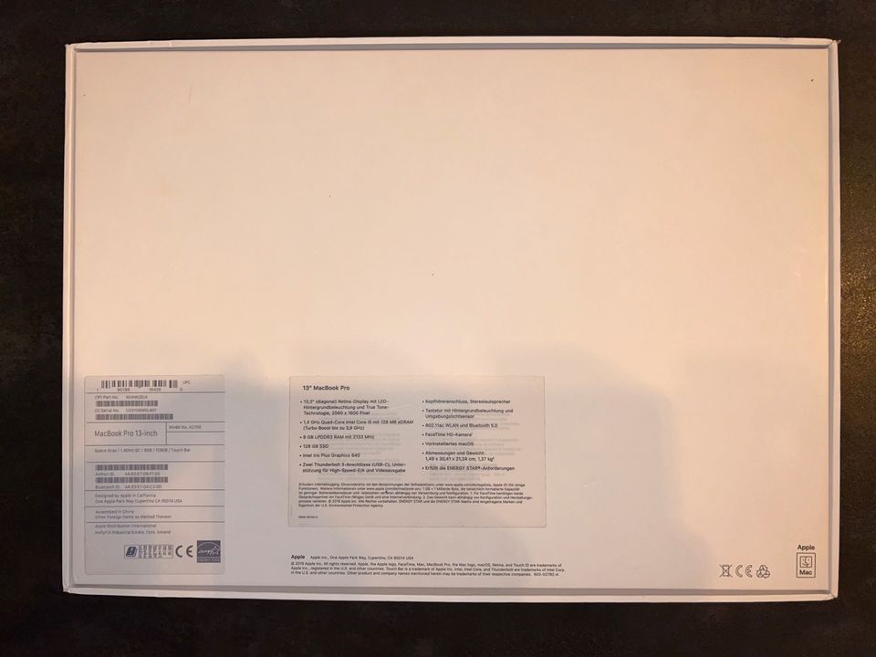 MacBook Pro 13 Zoll (Mid. 2019), 128 gb, Space grau, wie neu in Nürnberg (Mittelfr)