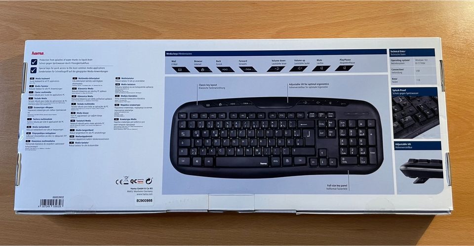 Tastatur Multimedia Hama Cellino (neu, schwarz, USB, QWERTZ) in München
