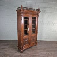 25021 Vitrine Bücherschrank Gründerzeit 1880 massiv Eiche Antik Niedersachsen - Nordhorn Vorschau