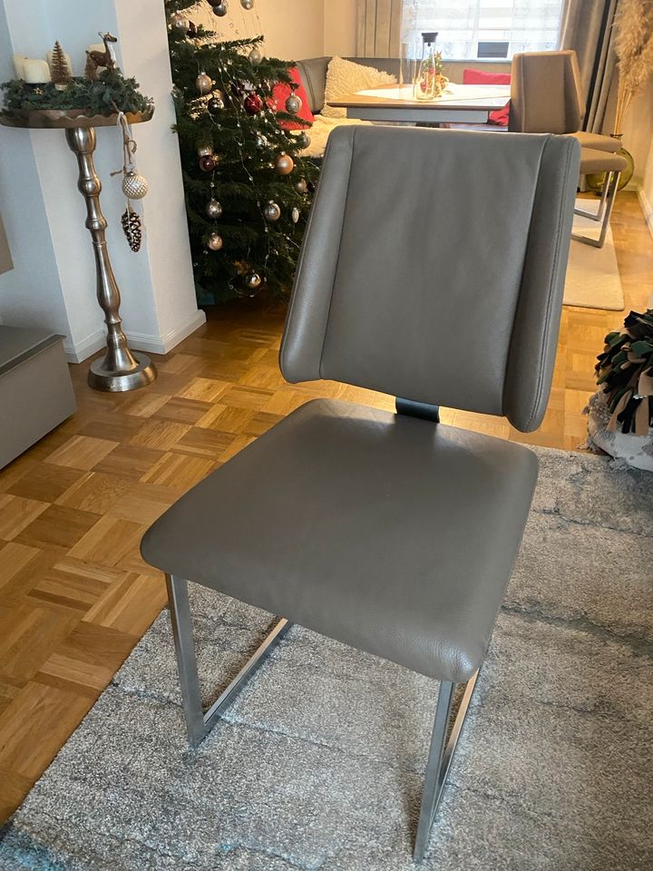 K+W Freischwinger Stühle Leder Taupe‼️ in Essen