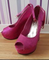 HighHeels Plateau Keilabsatz Fuchsia Pink Gr 37 Glitzer Disco NEU Schwerin - Altstadt Vorschau