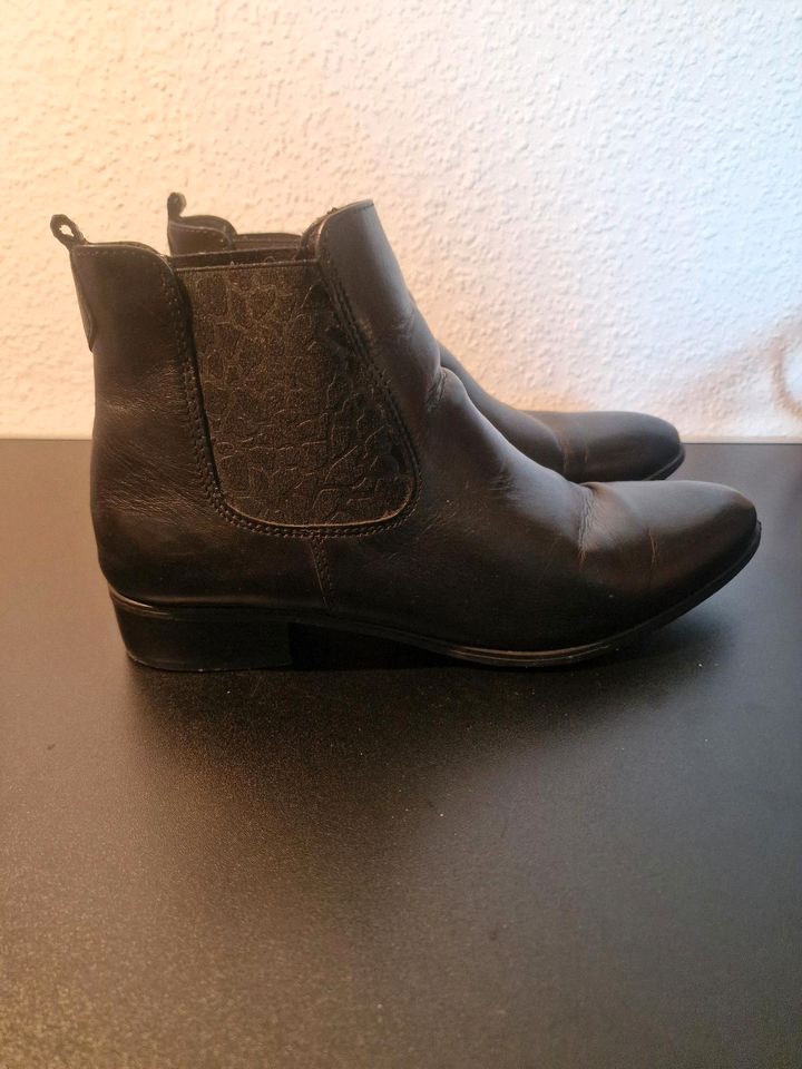 Tamaris Chelsea Boots Stiefelette Leder schwarz Damen Gr 42 in Ibbenbüren