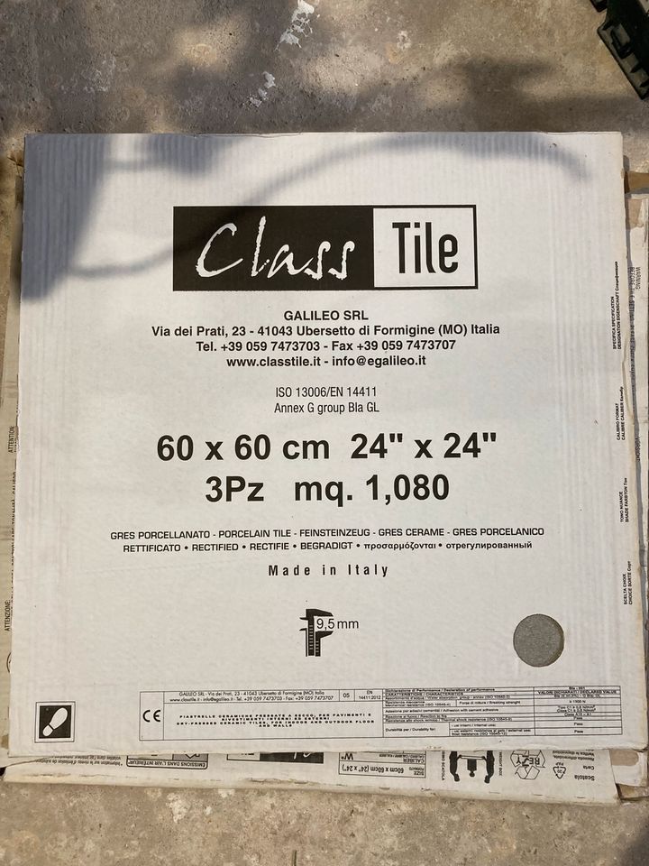 Fliesen 60x60 cm, 9 Stück, Grau in Monschau