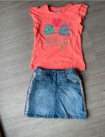 Shirt neon orange und Jeans Rock 122 Sachsen - Beucha Vorschau