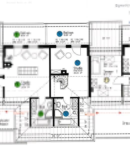 3,5 Zimmer Maisonette / Penthouse Wohnung im Grünen zu verkaufen in Neufra Hohenzollern