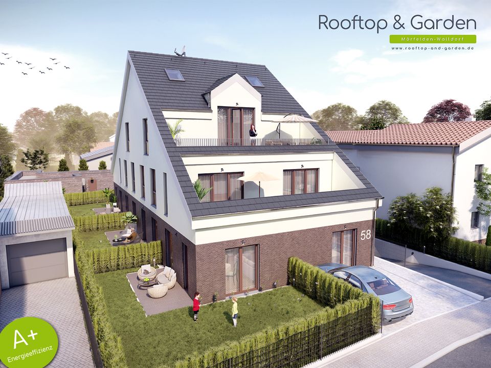 Dachterrasse I Wohnung ohne Dachschrägen I A+ Energieeffizienz I Rooftop & Garden I provisionsfrei in Mörfelden-Walldorf