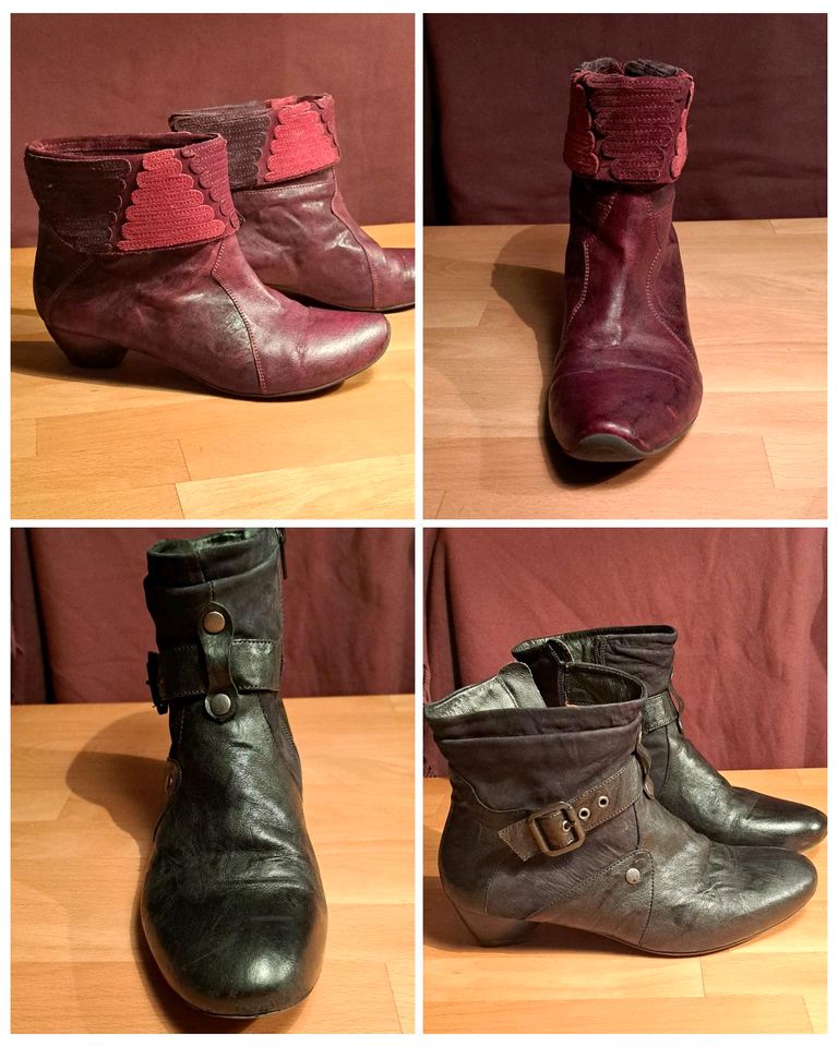 2 Paar Stiefel in schwarz oder bordeaux Gr. 38,5 und 39 in Bremen