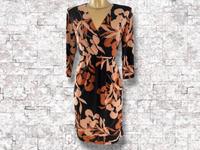 ♥️ Comma Kleid • Wickeloptik • Gr. 36 • Schwarz/Braun/Hellbraun Bayern - Taufkirchen Vils Vorschau