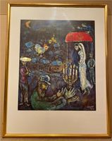 B02 Marc Chagall Kunstdruck im goldenen Rahmen 62,5x81cm Baden-Württemberg - Haigerloch Vorschau