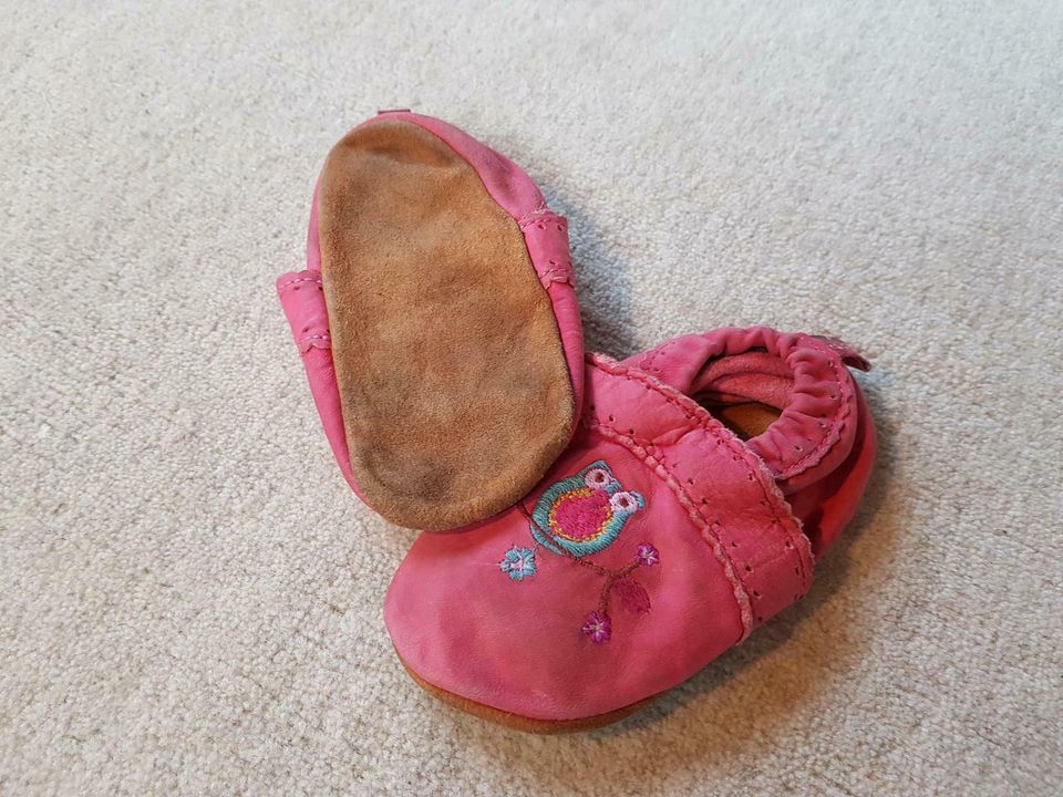 Anna und Paul Lederpuschen Krabbelschuhe Eule pink 12,5 in Wolfsburg