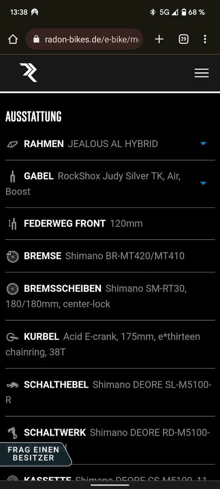 Radon Jealous Hybrid 8.0 2022 29Zoll 20Zoll Rahmengröße E-Bike in Nürnberg (Mittelfr)