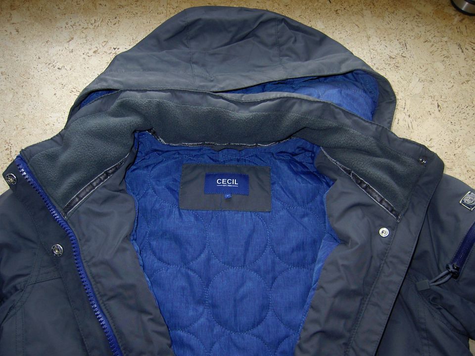 CECIL Damen Jacke Winterjacke mit Kapuze Schneefang Gr. L grau in Walldürn