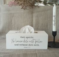 Kosmetiktuchbox *Ich lasse dich nicht fallen* Glaube Bibel Gott Nordrhein-Westfalen - Barntrup Vorschau