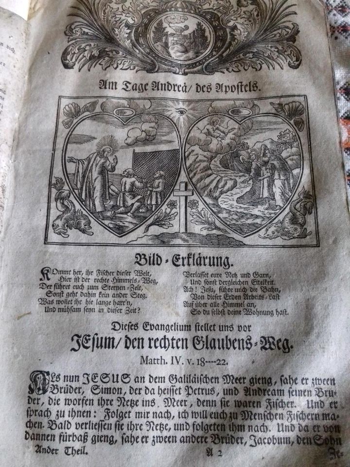 Evangelischer Hertzens Schatz 1754 2 Teile in einem antikes Buch in Lutherstadt Wittenberg