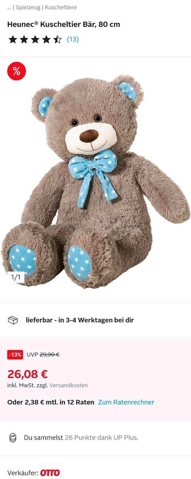 Heunec Kuscheltier Bär 80cm Geschenk Spielzeug Plüschtier in Dresden