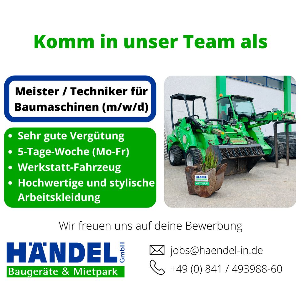 ✅️ Meister / Techniker für Baumaschinen (m/w/d) in Ingolstadt