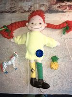 Pippi Langstrumpf Puppe groß ca 45cm mit gelbem Pullover Thüringen - Themar Vorschau