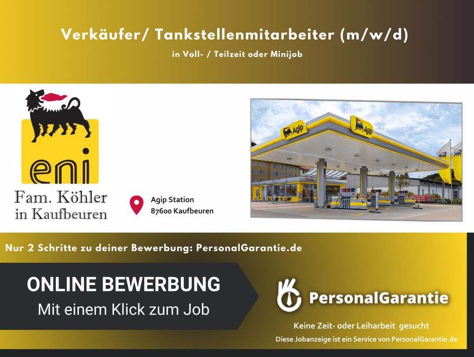 Verkäufer/ Tankstellenmitarbeiter (m/w/d) in Voll- / Teilzeit in Kaufbeuren