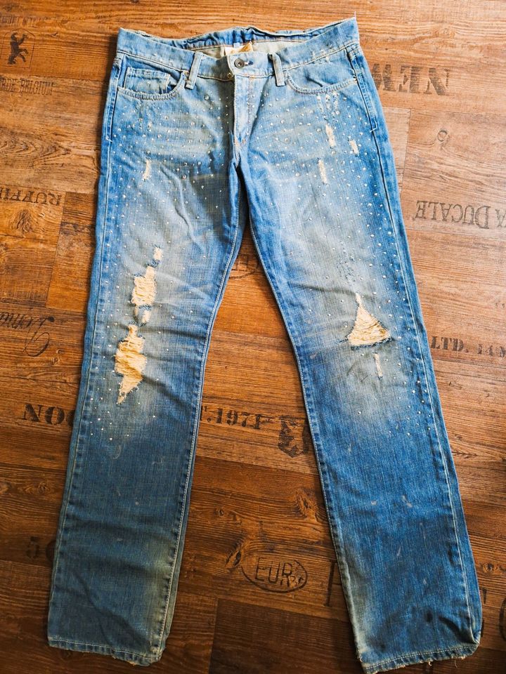 Imperial Italy Boutique Jeans Hose mit Strass edel zum Blazer TOP in Steinau an der Straße