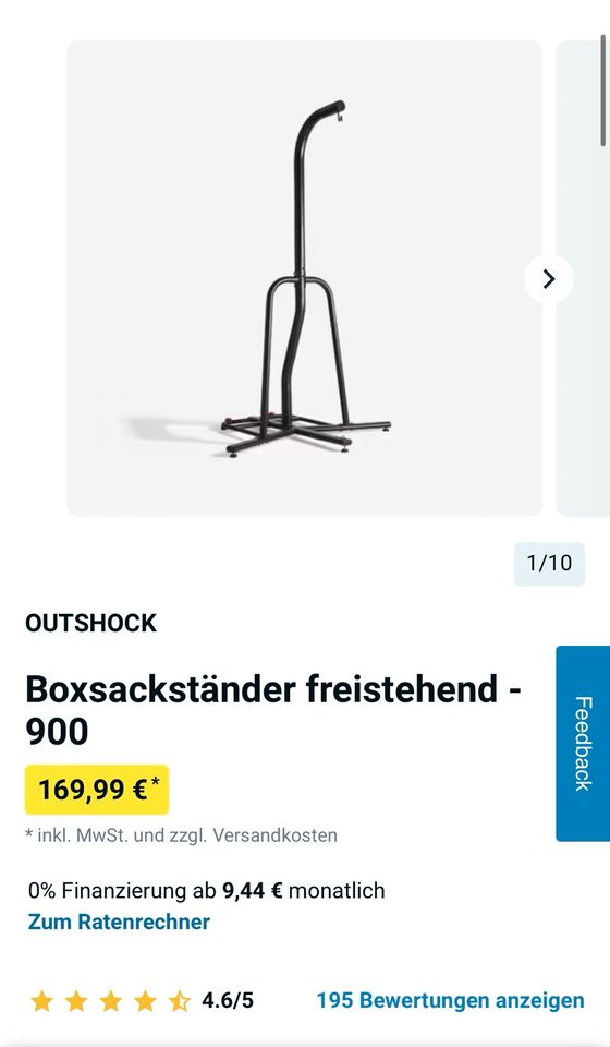 Boxsack + Boxsackständer in Westoverledingen