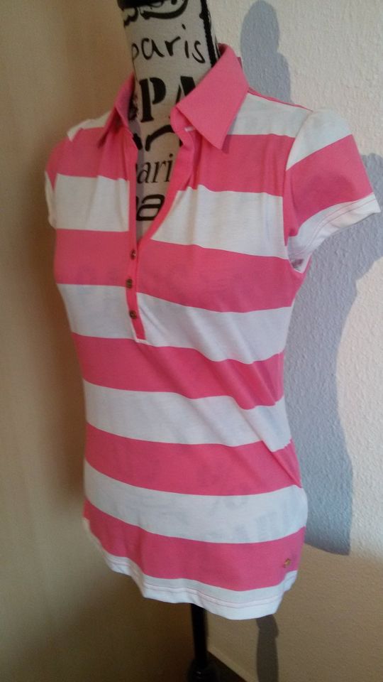 Mexx Damen Polo T-Shirt rosa weiß neu mit Etikett Größe M in Heinsberg