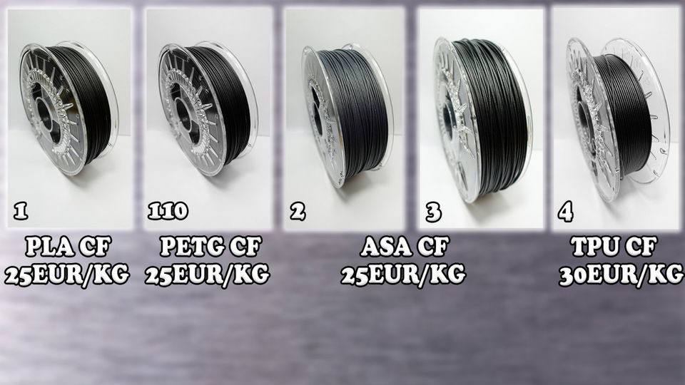 Filament 1,75mm PLA,TPU,ASA PETG/ PLA Carbon CF glow in the dark in Bernau