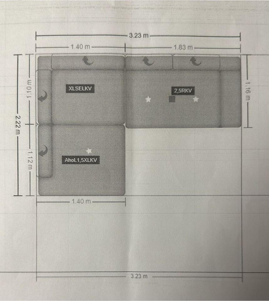 Wohnlandschaft L-Sofa Grau in München