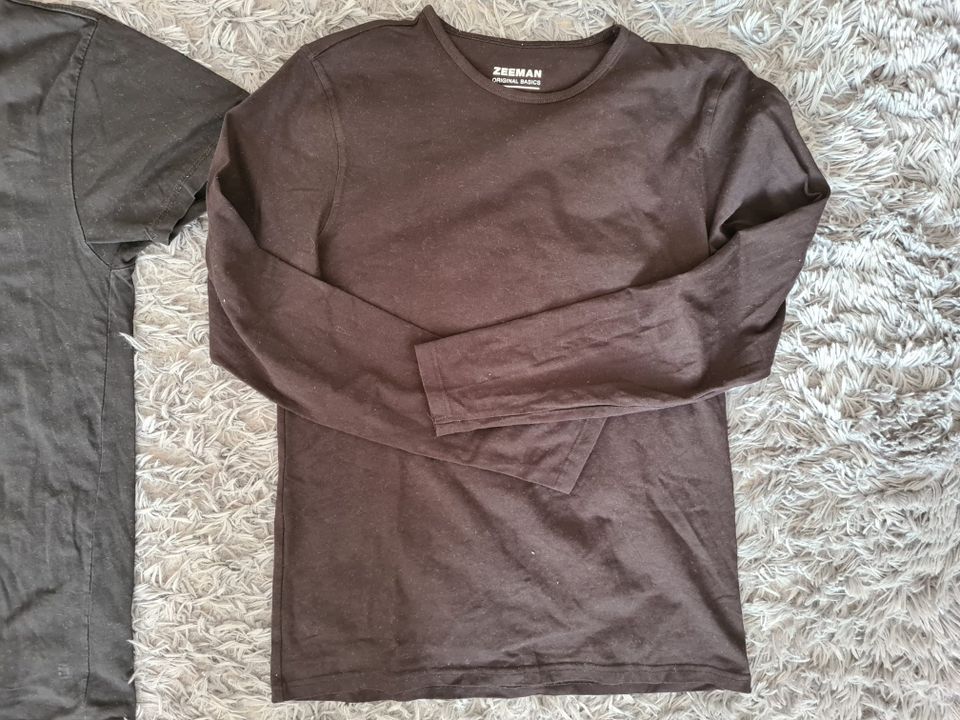 T-Shirt Gr. XL und Langarmshirt Gr. L Schwarz Basic Herren in Lüdenscheid